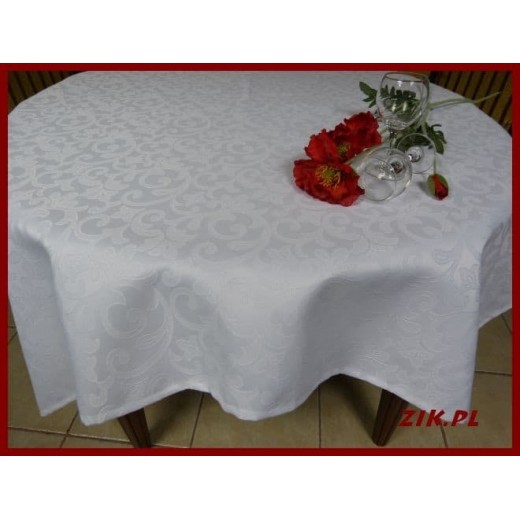 Elegancki obrus na rozłożony stół, obrus plamoodporny 140x400 biały