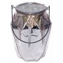 Szklany lampion z diamencikiem 21cm srebrny