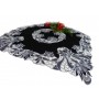 Serweta haftowana na stół lub ławę | 85x85cm, czarna, kwadrat